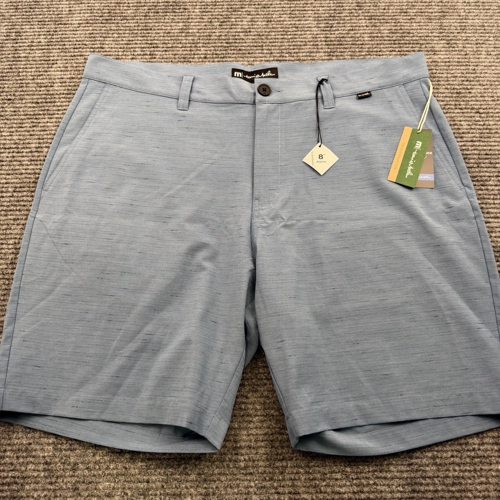 Travis Mathew Bermuda Golf Shorts Men's 38 Eco Collection Stellar Blue Print NWT